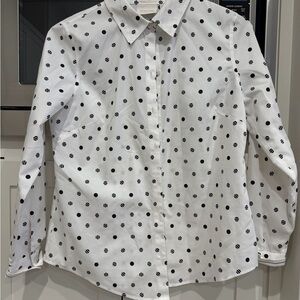 Chico's Black and White Polka Dot Shirt